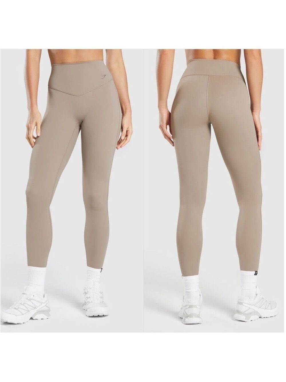 Gymshark Elevate High Waist Gym Workout Leggings in Brushed Brown XS